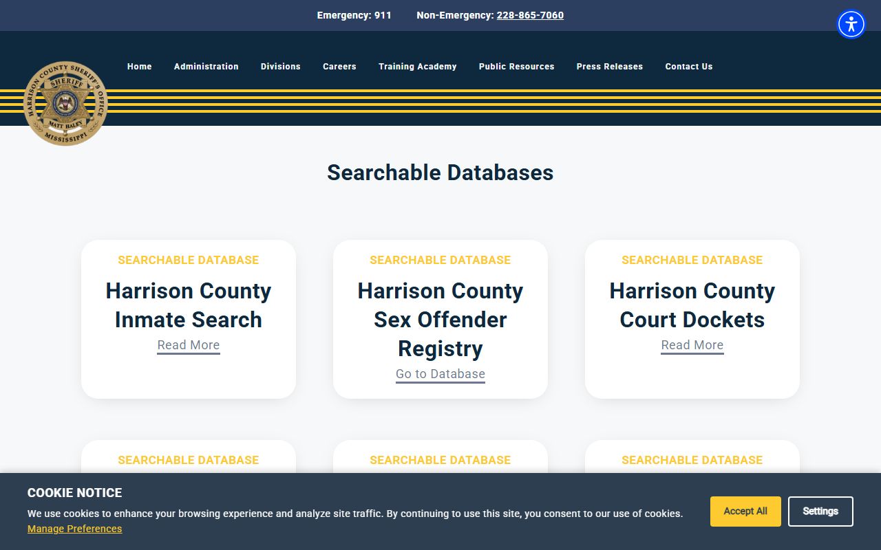Harrison County arrest records Sheriff public resources expungement forms