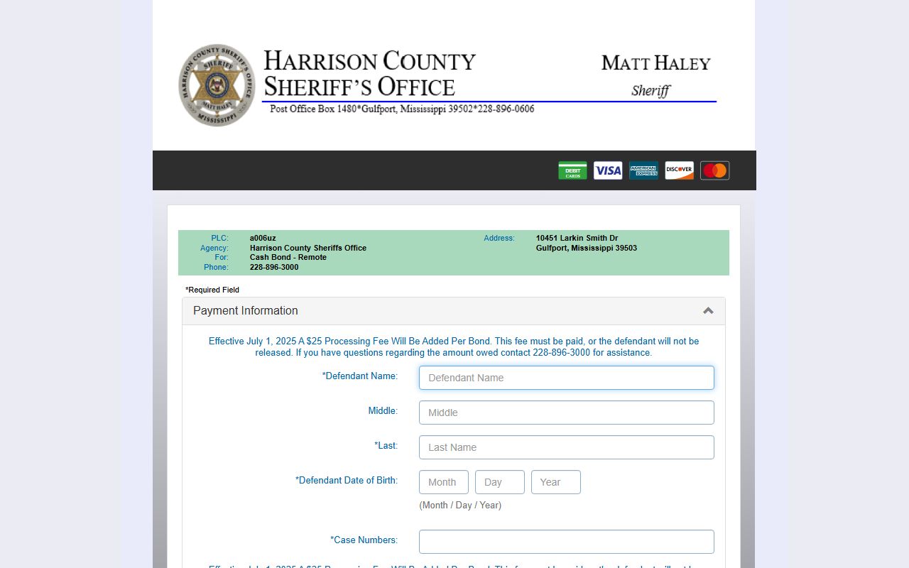 Harrison County arrest records AllPaid bond payment portal