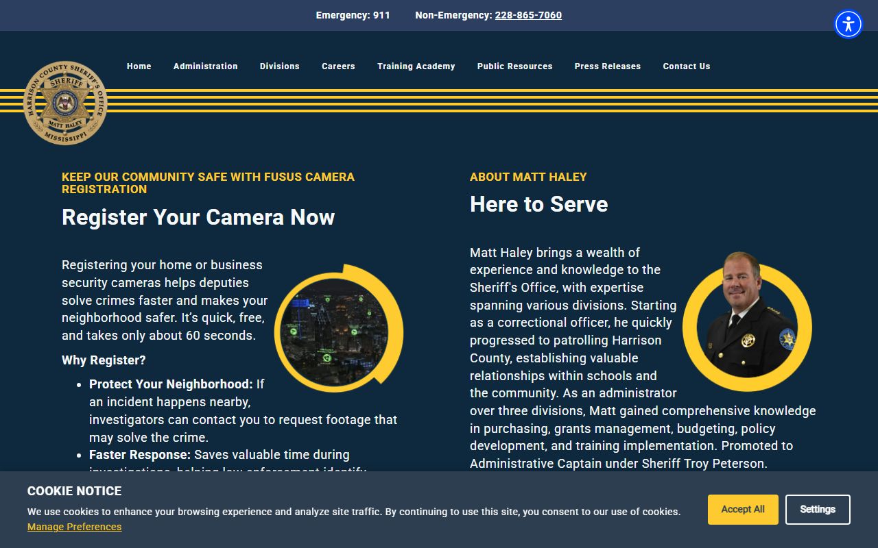 Harrison County arrest records Sheriff homepage