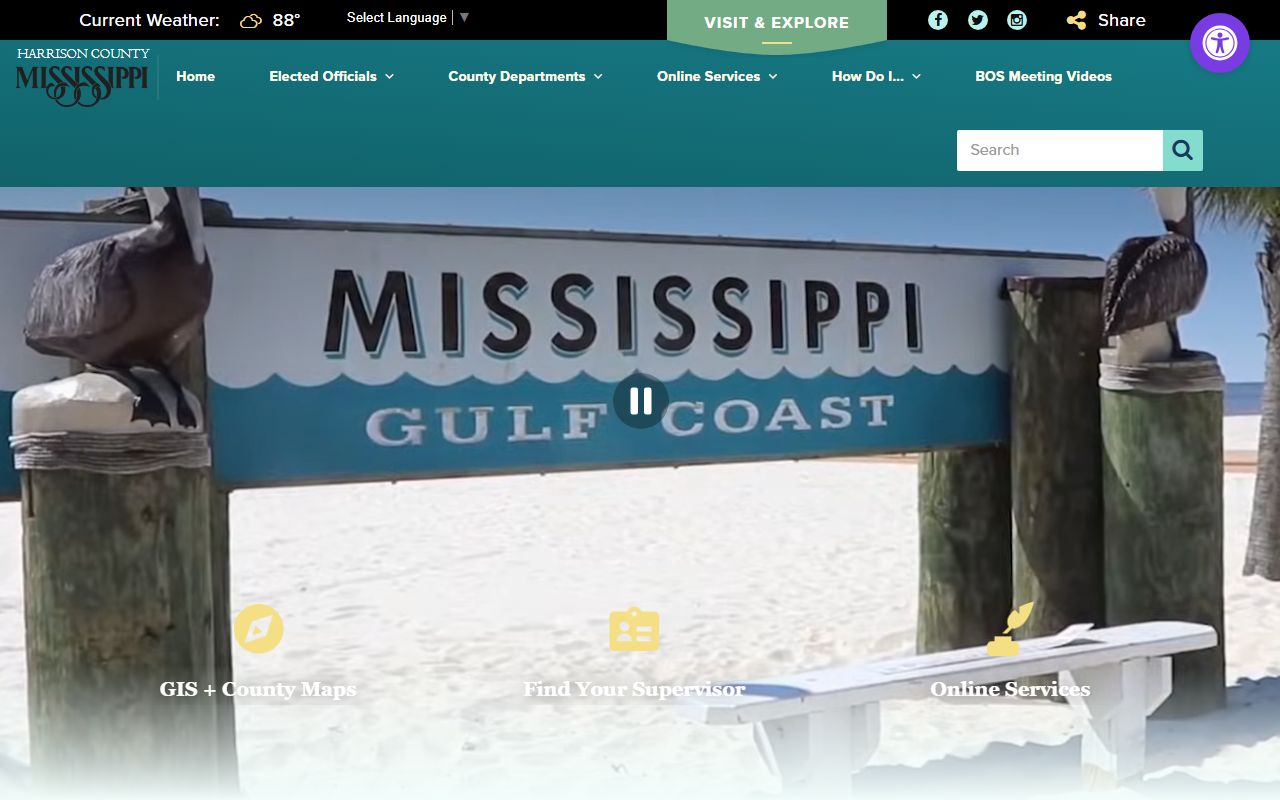 Harrison County official homepage with court records links
