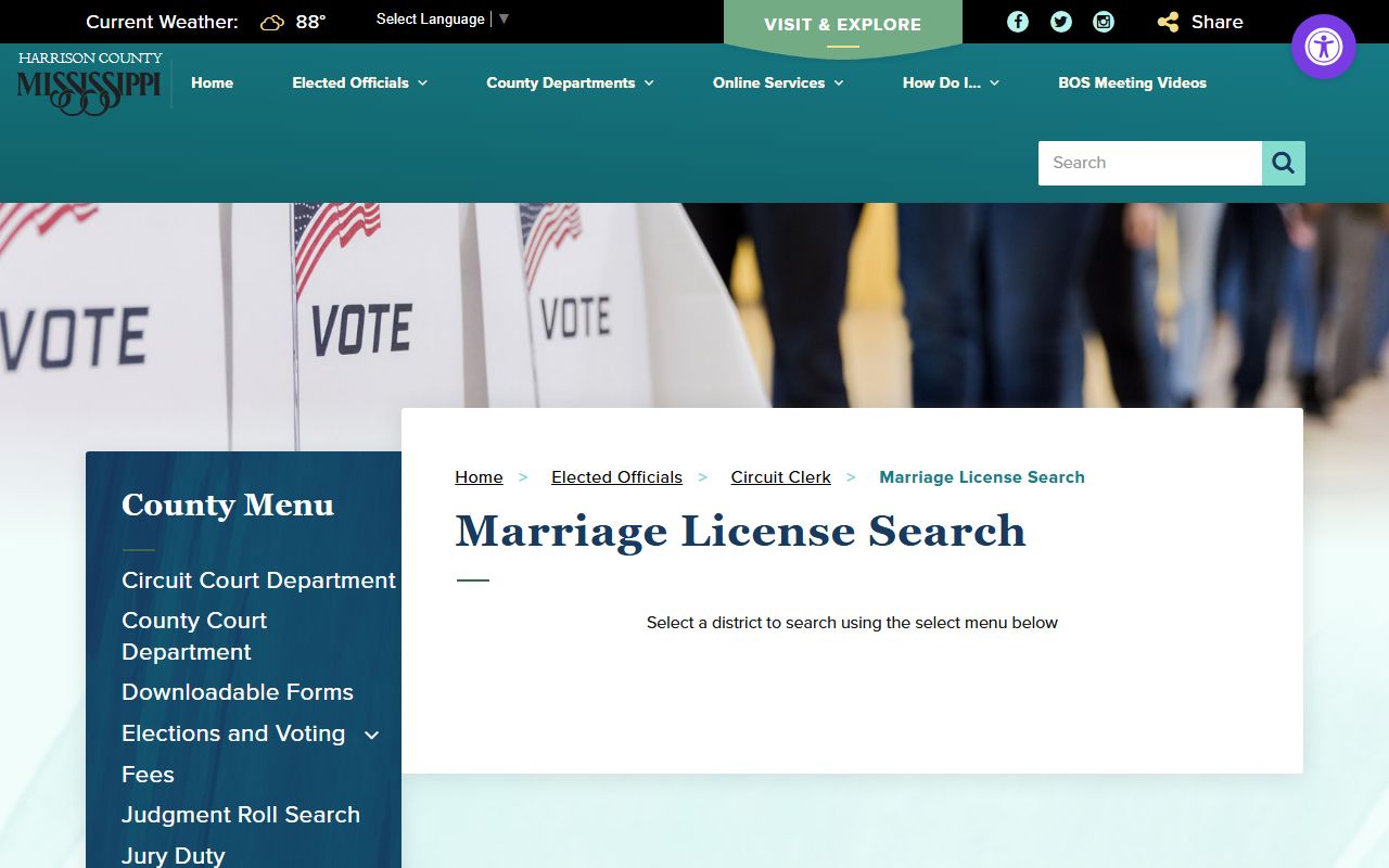 Harrison County marriage license search