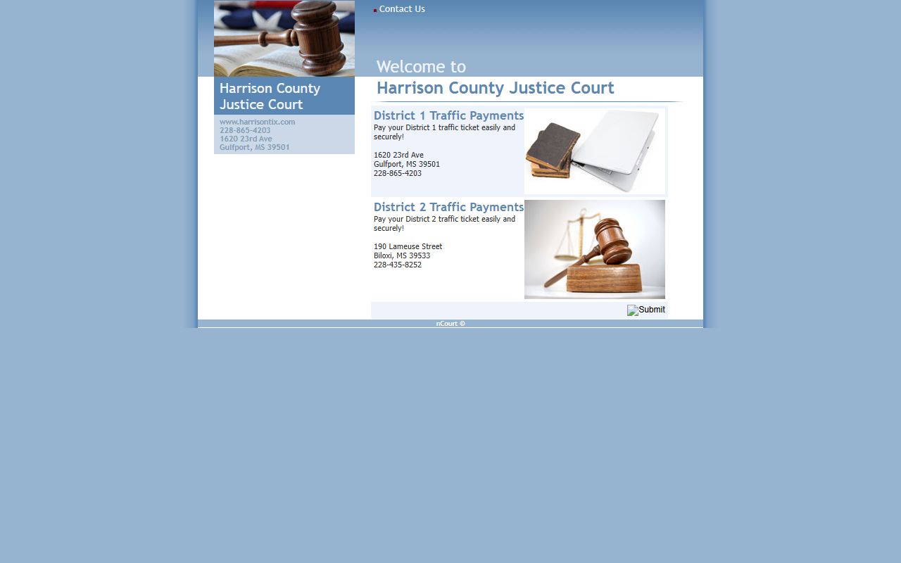 Harrison County warrant Justice Court ticket payment portal